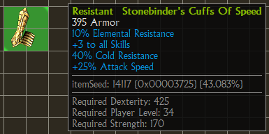 Resistant Stonebinders Cuffs of Speed